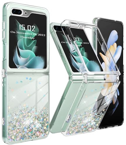 Cover Samsung Galaxy Z Flip 6 Glitter Trasparente Antiurto Anti-giallo Quicksand Silicone Custodia Protettiva Clear Case