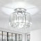 FORCOSO Kristall Deckenleuchte Ø245mm, Kronleuchter Chrom mit Metall Rahmen Lampenschirm, Sockel E27 Deckenlampe, Moderne Lampe für Schlafzimmer Wohnzimmer Flur Küche Esszimmer