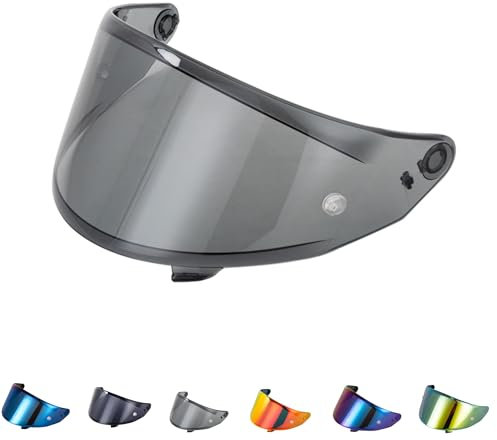 Generico Visiera per casco Suomy Stellar Speedstar Track-1 TX-Pro (Nero chiaro)