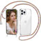 Nupcknn Handykette für iPhone 16 Pro Max Hülle mit Band,Ultra Dünn Transparent Handyhülle (Abnehmbar Einstellbar) Necklace mit Kordel zum Umhängen Kameraschutz Handy Kette Stossfest Schutzhülle