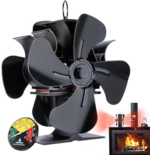 Ventilateur de poêle à bois, ventilateur de cheminée double face alimenté par la chaleur, ventilateur double face à 4 pales activées par la chaleur, moteurs silencieux, ventilateur de poêle alimenté