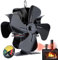 Wood Stove Fan, Double-sided Fireplace Fan Heat Powered, Two-sided 4 Blades Heat Activated Fan, Silent Motors, Heat Powered Stove Fan for Wood Burning Stove/Pellet/Log, Push Air Flow