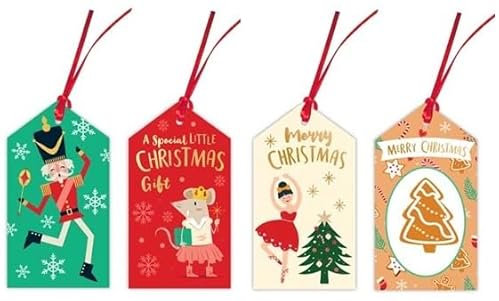 Tallon Festive Wonderland Luxury Christmas Tags, Nutcracker Designs - Pack of 16
