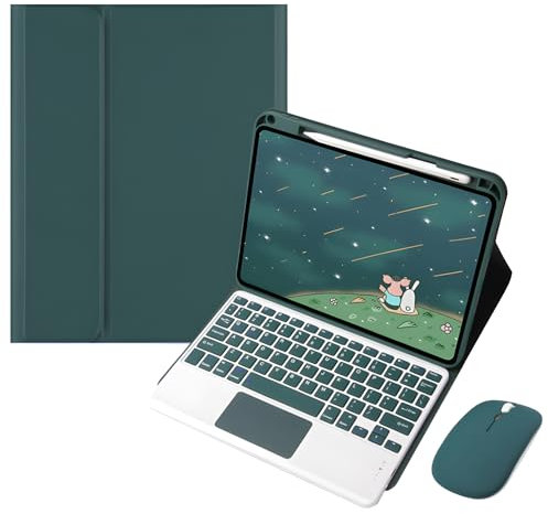 Custodia con Tastiera per Huawei Matepad SE 11 2024 con Portapenne, Tastiera Rimovibile, Tastiera Ricaricabile, Tablet Mouse,Verde