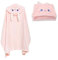 Gugxiom Kapuzenhandtuch Baby, 135 x 80 cm Babyhandtuch mit Kapuze, Weich Super Saugfähig Korallenvlies Handtuch Baby, Baby Badetuch, Unisex (Rosa Kaninchen)