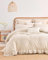 Nayoroom Bettwäsche 140x200 Rüschen Beige Kuschelige Bettbezug Set 2teilig Niedliche Taupe Romantisch Ruffle Aesthetic Renforce Mikrofaser Mädchen Deckenbezug und Kissenbezug 70x90 Reißverschluss