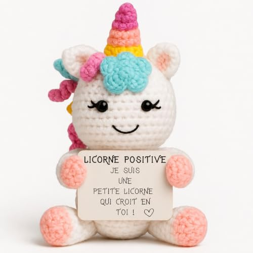 Licorne Positive© | Peluche Magique | Bonne Nuit & Reves | Objet Peur du Noir Enfant | Doudou Rassurant Petite Fille | Solution Veilleusse Cauchemar | Aide Sommeil Princesse | Poupee Reconfort Unicorn