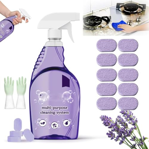 Nuroclean Spray, Nuroclean All-Purpose Cleaning Spray, Nuroclean Cleaner,Cleaning Spray With Concentrated Cleaning Tablets, Multi-Surface Cleaner for Home, Kitchen, Bathroom (10)