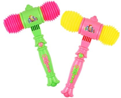 Falafoty Juguete de Martillo Chirriante, 2Pcs Juguete Golpeando Martillo Bebé Juguetes de Sonido de Silbato de Martillo de Percusión de Plástico, Martillo Chirriante Juguetes Educativos para Niños (D)