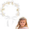 OHREN Stirnband Kommunion Mädchen Haarkranz Taufe Haarschmuck Prinzessin Blumen Haarreif Hochzeit Blumenmädchen Kopfschmuck Haarband mit Blüten Perlen (Weiß)
