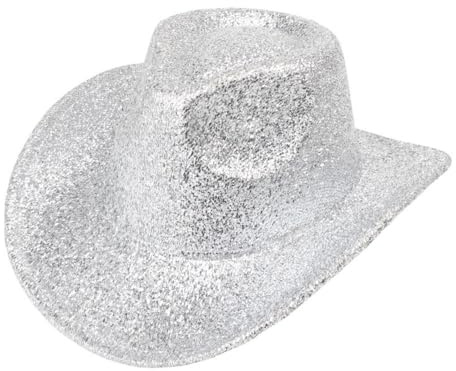 Anevous Western Cowboy Hut für Erwachsene, Glitzer Hut, Unisex, Kopfbedeckung für Faschingskostüme, Vintage Breiter Krempe Jazzhut für Disko, Maskerade Festival, Karneval, Kostüm, Mottoparty
