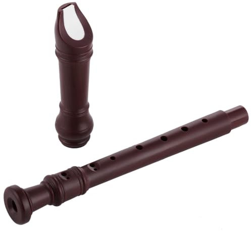 Sopran-Blockflöte im deutschen Stil, barocke Griffweise C-Taste, mit Holzmaserung und Aufbewahrungstasche, ideal für Anfänger und Erwachsene