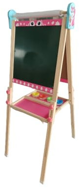 3 en 1 Tableau à Dessin Double Face en Bois avec Rouleau de Papier, Tableau Noir et Blanc Réglable en Hauteur 95-125cm All-in-One Chevalet Peinture Pliable avec Plateau de Rangement et 100+ Accessoire