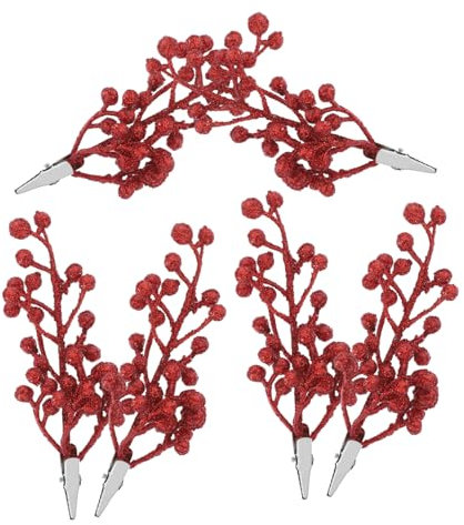 VILLFUL 6piezas Clip para Decoración De Árbol De Navidad Baya Artificial Baya Artificial para Navidad Ramitas Artificiales De para Decorar El Árbol De Casa