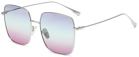 Gyios Sunglasses Womens Women's Fashion Large Frame Couple Outdoor Travel Beach Commuting All-match Sun Visor-c117 Silver Gray Purple