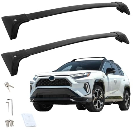 DachträGer RelingträGer für Toyota 2019-2024 RAV4, 2 Stück Dachgepäckträger Aluminiumlegierung mit Schlössern, Dachreling Fahrradträger Querstangen fürs Dach, Gepäcktransport, Reisen, Camping