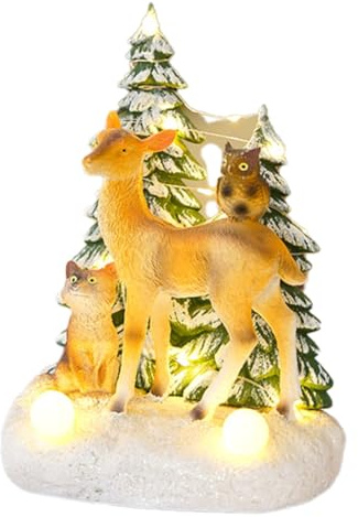 Flaroey Christmas Music Rotating Santa Claus Tree Christmas Ornaments Resin Crafts Christmas Home Decoration C
