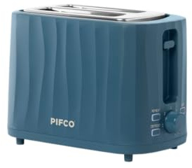 Pifco Ripple 2 Slice Toaster, 7 Browning Settings, Reheat Defrost Cancel Functions, Teal