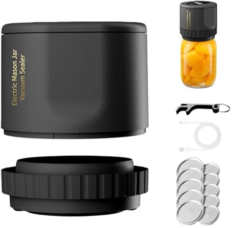 mason genie vacuum sealer kit mason jars Portable Electric Automatic Mason Jar Vacuum Sealer for Wide & Regular Mouth Jars, for Food Storage & Ferment