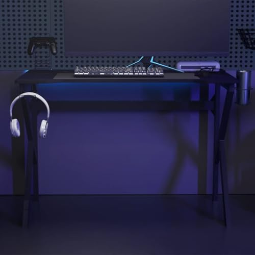 sephironlbb Gaming Desk with K-Frame, Black/Red, 110 x 60 x 75 cm, Computer Desk for Home Office, Robust Game Console