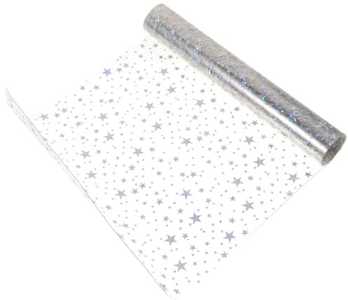 BATHVEVE PVC Bastelfolie mit Glitzernden Sternen Kreative Selbstgemacht Filmrolle aus Flexiblem PVC Geeignet für Make Up Taschen und Schreibwaren Einfach zu Schneiden und Lagern
