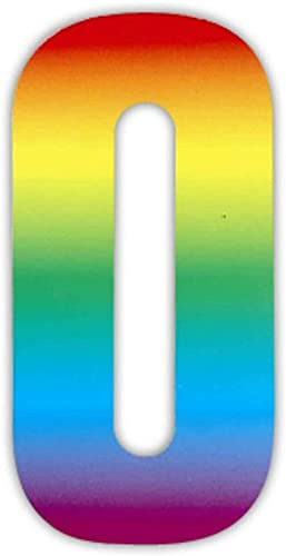 x3 Wheelie bin numbers Rainbow 0