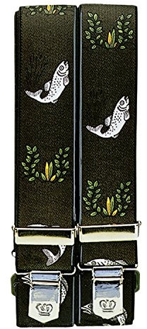 Fritzmann Elastische Hosenträger mit Jagdmotiv 120cm lang Suspender verschiedene Motive