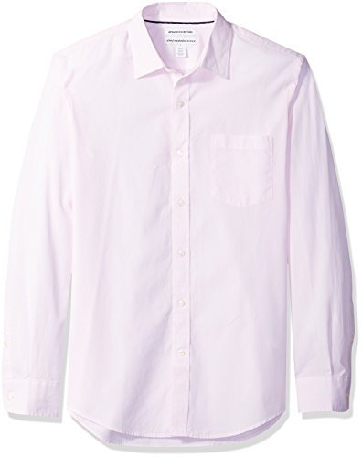 Amazon Essentials Chemise en Popeline à Manches Longues Coupe Ajustée Homme, Rose, M