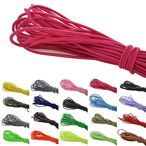 Roban Fashion 10 m elastische Gummikordel 3mm Gummischnur Elastische Kordel Hutgummi Auswahll aus 32 Farben,Dunkelrosa