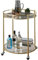 Wohnling Design Servierwagen Gold Ø 57 cm Beistelltisch, Teewagen Metall mit Rollen, Küchenwagen mit Glasplatten, Barwagen Rund 75 cm hoch, Küchentrolley Modern, Rollwagen