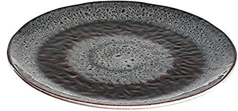 Leonardo Matera Keramik-Teller 1 Stück, spülmaschinengeeigneter Speise-Teller, Essteller mit Glasur 1 runder Steingut-Teller grau Ø 22,5 cm, 018555
