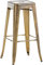 CLP Tabouret De Bar Joshua V2 en Métal I Chaise Haute Design sans Dossier | Tabouret Empilable A 4 Pieds avec Repose-Pieds | Style Industriel, Couleur:Or