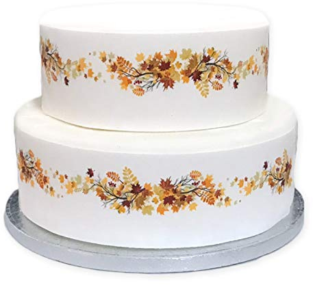 Top That Essbares Deko-Band, Herbstblätter, Blätter-Band, perfekt zum Dekorieren Ihrer Kuchen, einfach zu verwenden