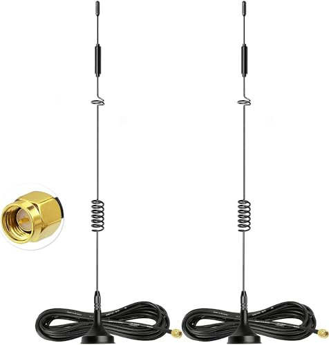 Bingfu Antenne 4G LTE Intérieur Amplificateur GSM Mimo SMA Mâle 8dBi Base Magnétique pour Orange,SFR,Bouygues Telecom,Free Mobile 4G LTE Routeur Passerelle Modem Point d'accès,2Paquets