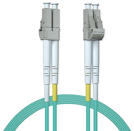 ipolex Cavo patch in fibra LC a LC multimodale, cavo fibra ottica 10Gb OM3, cavo Internet in fibra ottica duplex 50/125μm jumper fibra ottica LSZH per transceiver MMF SFP/SFP+, 15 metri, 1-Pack.