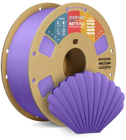 OVERTURE Matte PLA Filament 1.75mm 1kg, Matte Purple PLA 3D Printer Filament 1kg (2.2lbs) Cardboard Spool-Neatly Wound, Dimensional Accuracy +/- 0.02mm, Fit Most FDM Printers