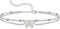 CHIC & ARTSY Schmetterling Fußkettchen 925 Sterling Silber, Silber, 22 cm, Böhmisch, Schmetterling-Design, Verstellbar, Lobster-Claw-Verschluss, Bead-Kette, Erwachsene, Frauen, Strand, Liebe, Schmuck