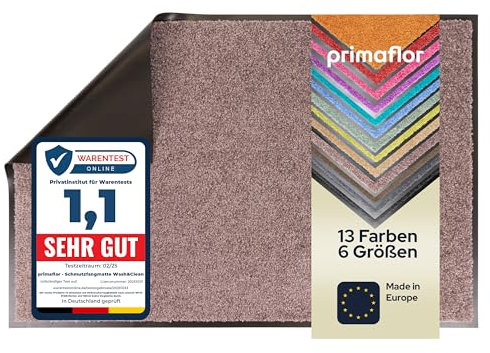 Primaflor Schmutzfangmatte CLEAN – Mauve, 120x180 cm | Saugstarke, Schwer entflammbare Fußmatte | Rutschfester Türvorleger für Innen | Türmatte für Eingangsbereich | Sauberlaufmatte mit Gummirand