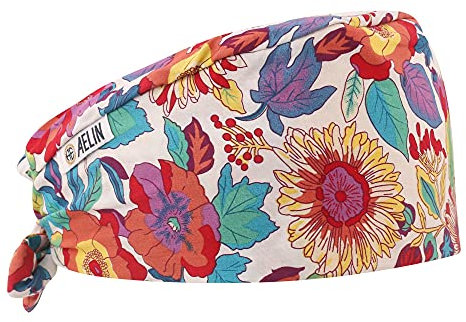 Op Haube, Krankenschwestern, Zahnärzten, Tierärzten, Medizinischem Personal - kurze Haar (mehrere Farben Blumendruck)