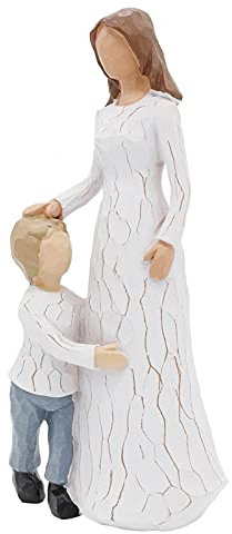 CHUANGLI Mother and Son Figurine, Mom Gifts from Son, Birthday Gifts for Mom Gifts for Mothers Day Hand Carved Collectible Figurine Decorative Ornament Encouragement Present to Show Love, Gratitude