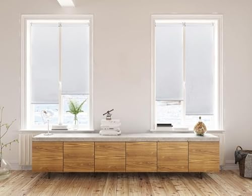 STOR PLANET | Estor Enrollable sin Taladrar Traslúcido, Estor Ajustable a Ventana, Estores Traslúcidos de Fácil Instalación en Ventanas Oscilobatientes, Pared y Techo | Blanco 60x180cm