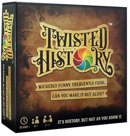Gedrehtes Geschichts-Brettspiel | Think You Know History! Think Again! Lustiges, verborgenes, verdrehtes Wissenswert, für 2 bis 7 Spieler, tolles Geschenk, ab 14 Jahren
