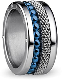 BERING Austauschbar Ringkombination für Damen in Silber & Blau mit einzigartigem Twist- & Change System, Mississippi