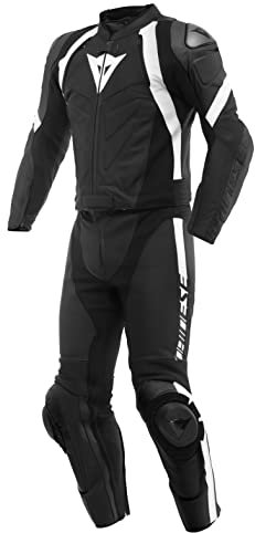 Dainese zweiteiler Lederkombi Avro 4 2PC Motorradanzug Motorradkombi Leathersuit, BLACK-MATT/BLACK-MATT/WH, 29