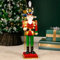 Marco Paul 80cm Red Nutcracker Soldier Statue with LED Lights - Battery Operated Hand-Painted Christmas Decor - Metal InLit Indoor Nutcracker Ornaments for Christmas Decorations