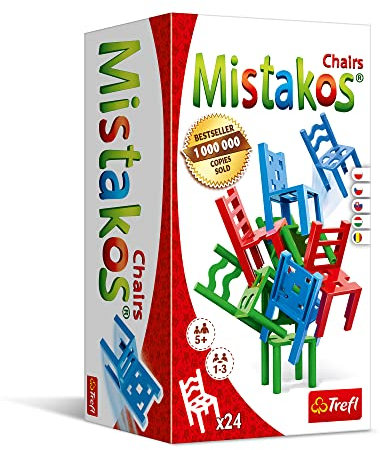 Trefl, Mistakos Stühle, für 1-3 Personen, Geschicklichkeitsspiel für die ganze Familie, Gesellschaftsspiel Mistakos Chair, für Erwachsene und Kinder ab 5 Jahren