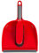 Heavy Duty Large Plastic Dust Pan & Brush Combo Sweeping Brush Set Unassembled Soft Rubber Handle Flat Sweeper Duster Portable Cleaning Brush Dustpan Garden Indoor/Outdoor Cleaning Scoop (Red)