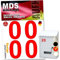 MDS Brand Zahlen Aufkleber 5cm Design Selbstklebende Klebezahlen | Vinyl Hausnummern zum Aufkleben für Briefkasten, Mülltonnen, Hausnummer für Außen & Innen (Rot, 0)