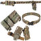 WLXW Tactical Lightweight Belt Set, mit Airsoft 6354 DO Holster - 832 (Verwendung für G17 X300 Lampe) & Seal schnelle militärische Freigabe Medical Kit & Fast 9MM &5.56 Double Mag Pouch (Short) (Colo