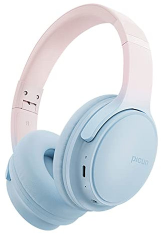 SLuB Kabelloses Headset Over Ear, Faltbares Bluetooth Headset, HD Stereoklang, Eingebautes HD-Mikrofon, 30 Stunden Spielzeit, Geeignet für Handy, Computer, TV, Spiele, Outdoor, Büro (Blau)